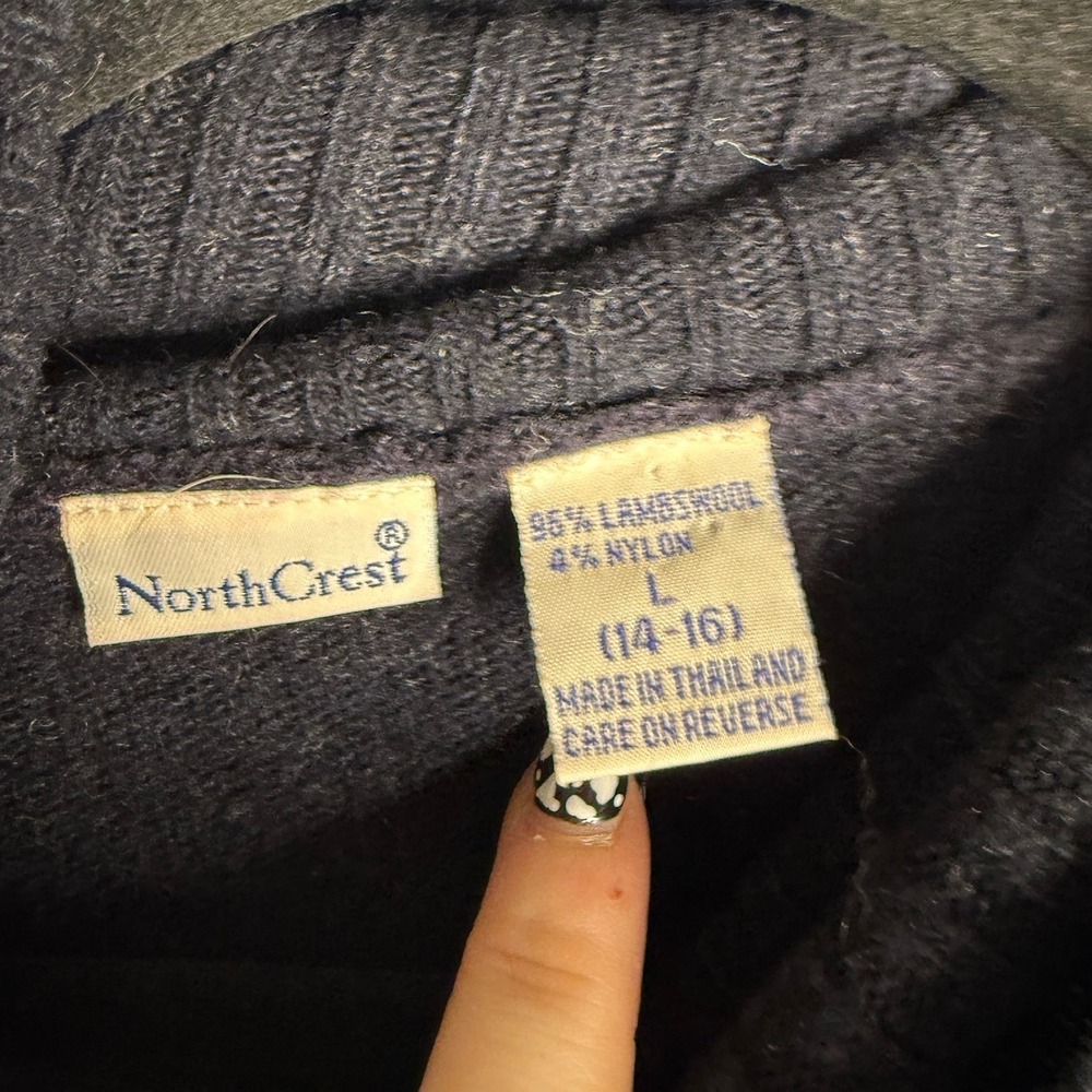 NorthCrest Womens L Fair‎ Isle Knit Turtleneck Sweater Floral Pattern - Picture 4 of 4